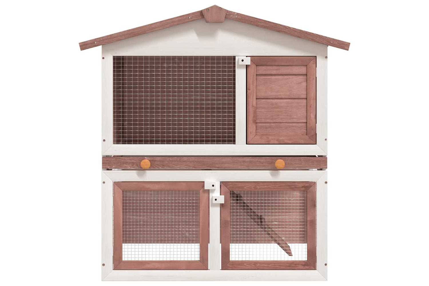vidaXL 170838 Outdoor Rabbit Hutch 3 Doors Brown Wood-2