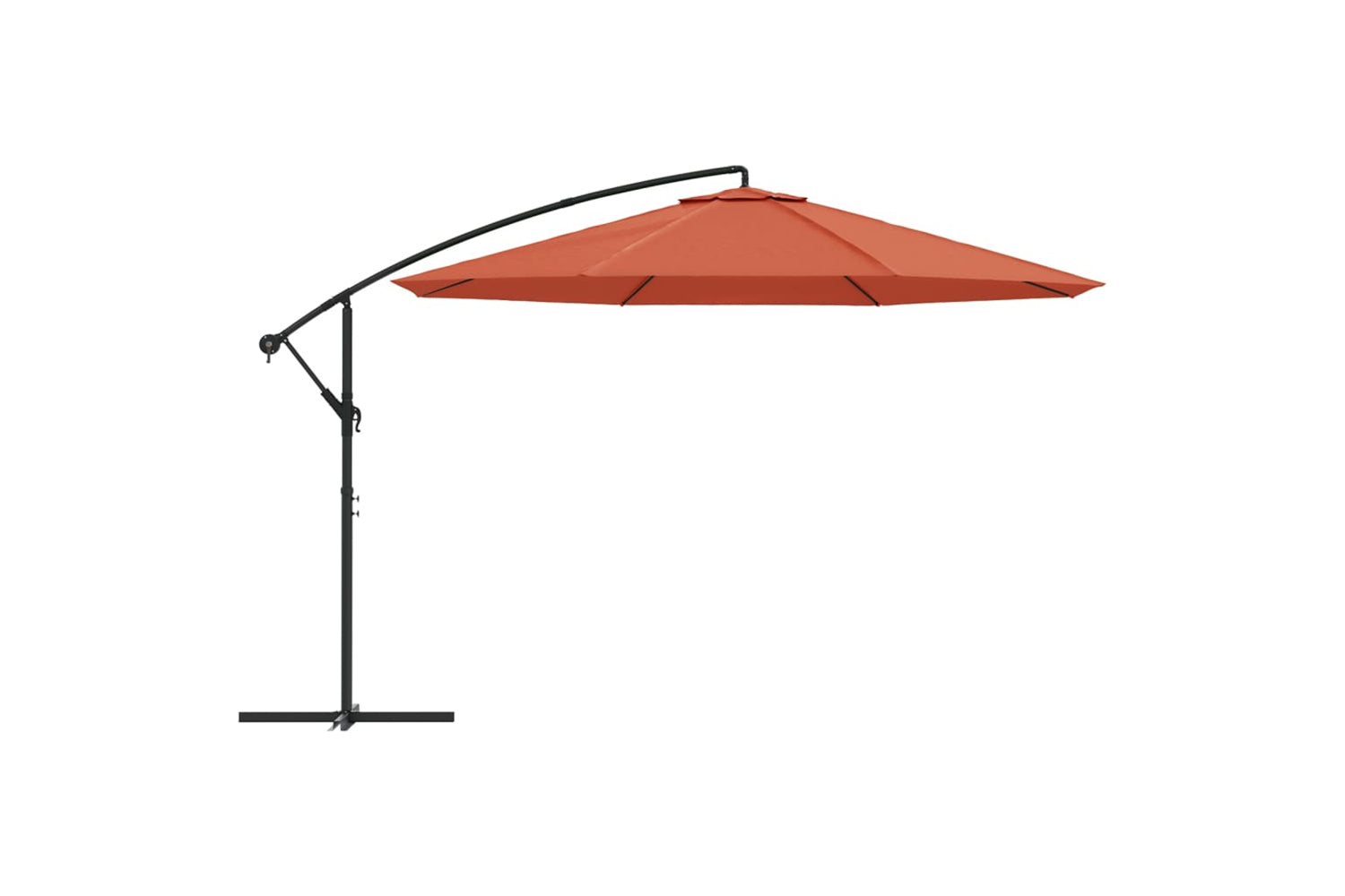 vidaXL 44508 Cantilever Umbrella With Aluminium Pole 350cm Terracotta-2