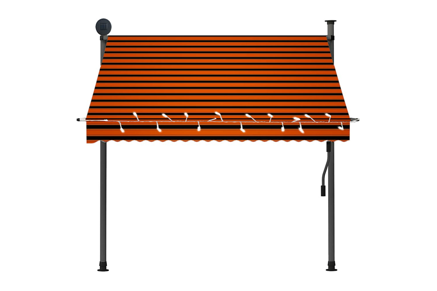 vidaXL 145878 Manual Retractable Awning With Led 200cm Orange And Brown-4