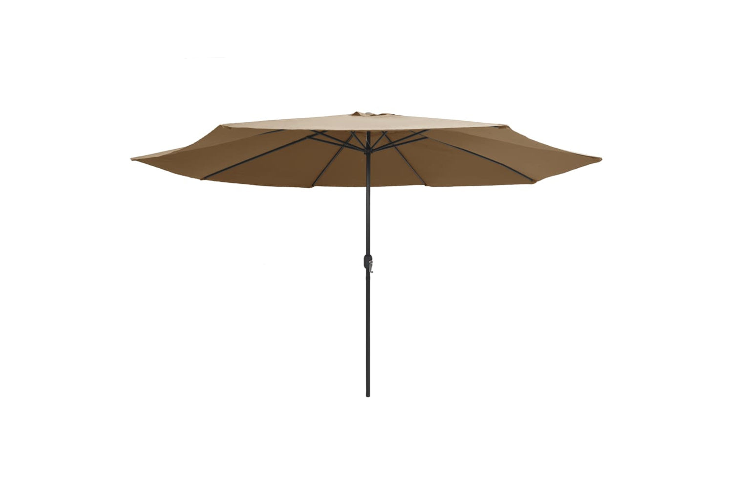 vidaXL Outdoor Parasol With Metal Pole 390cm Taupe-2