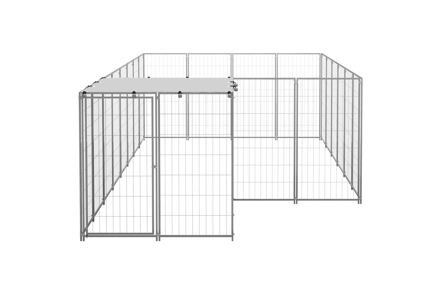 Vidaxl 3082209 Dog Kennel Silver 8.47 M2 Steel-3