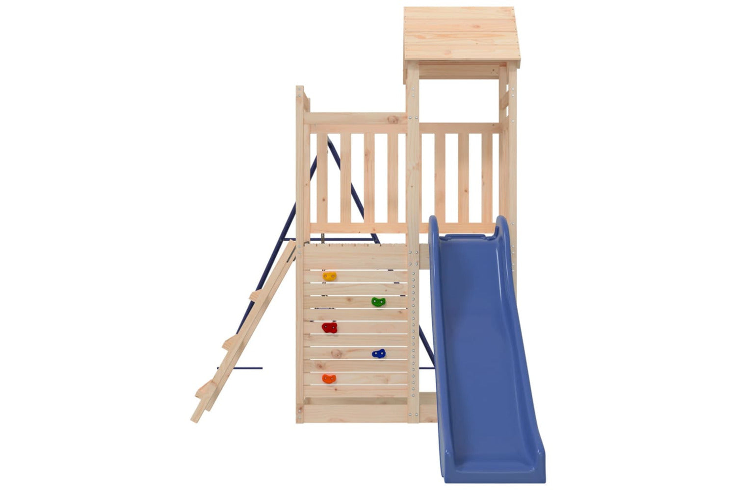 Vidaxl 3155891 Playhouse With Slide Swing Rockwall Solid Wood Pine-4
