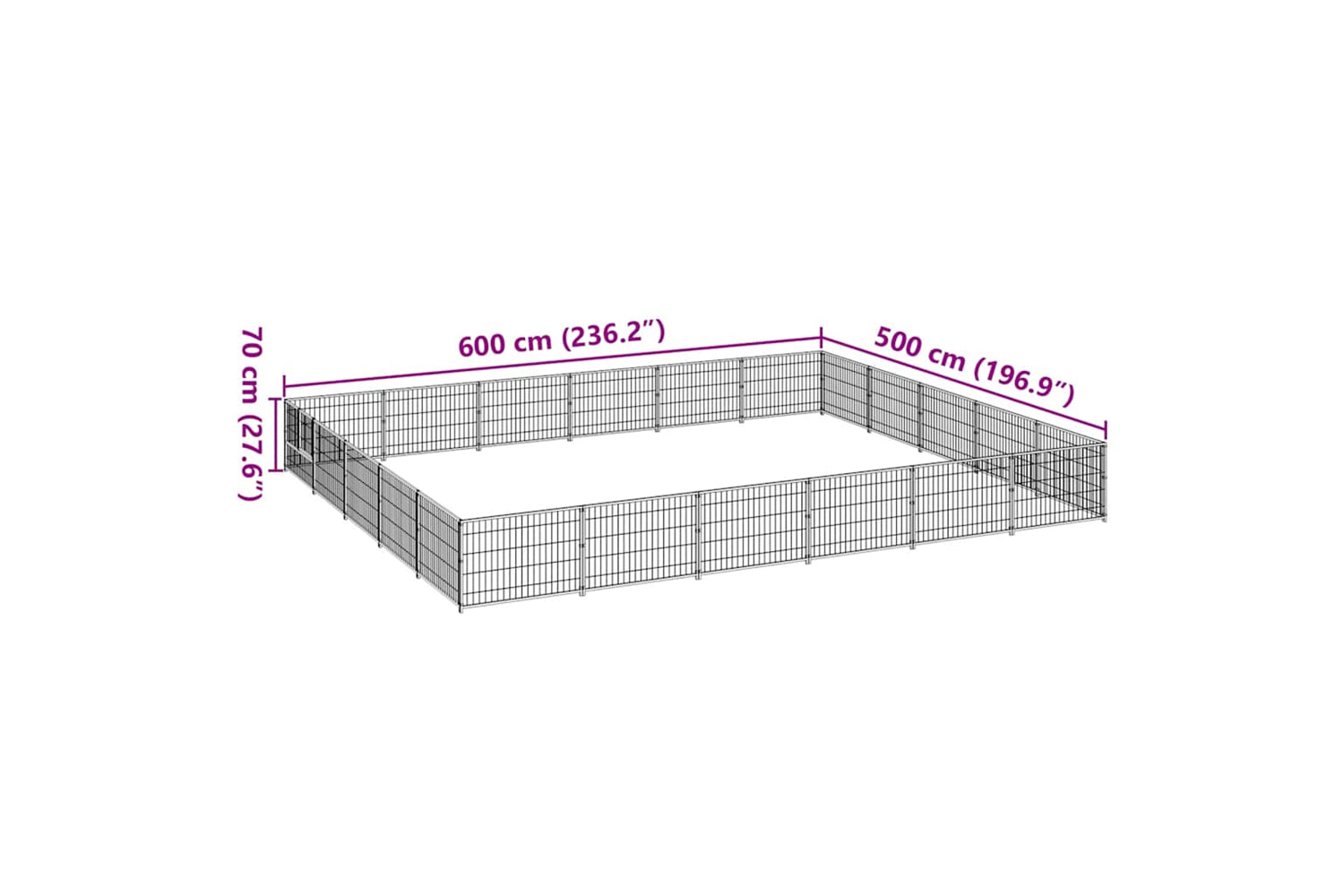 Vidaxl 3082158 Dog Kennel Black 30 M2 Steel-6