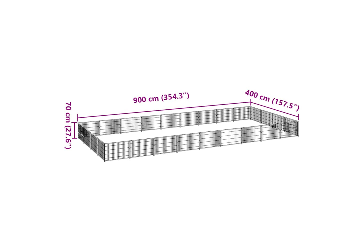 Vidaxl 3082148 Dog Kennel Black 36 M2 Steel-6