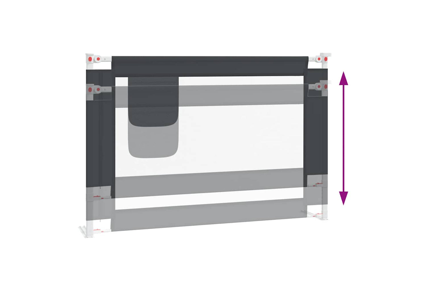 Vidaxl Toddler Safety Bed Rail Dark Grey 100x25 Cm Fabric-5