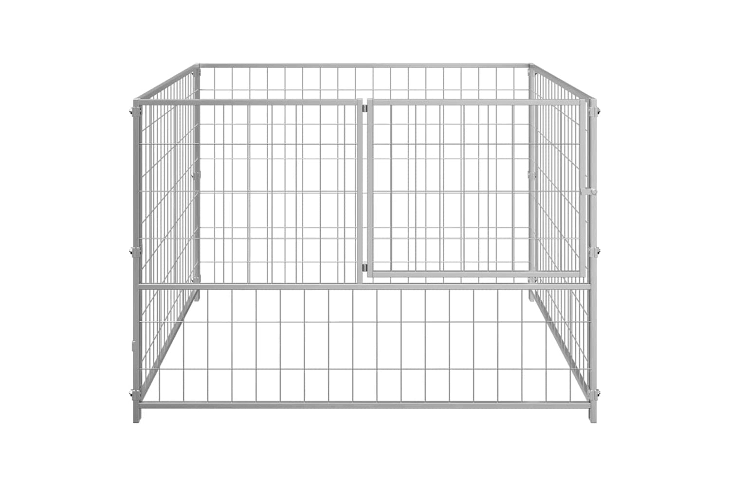 Vidaxl Dog Kennel Silver 100x100x70 Cm Steel-3