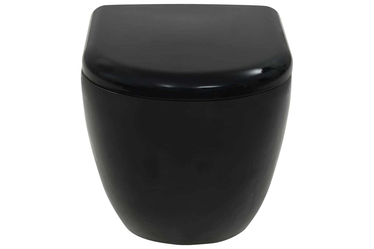 Vidaxl Wall-hung Toilet With Concealed Cistern Ceramic Black-7