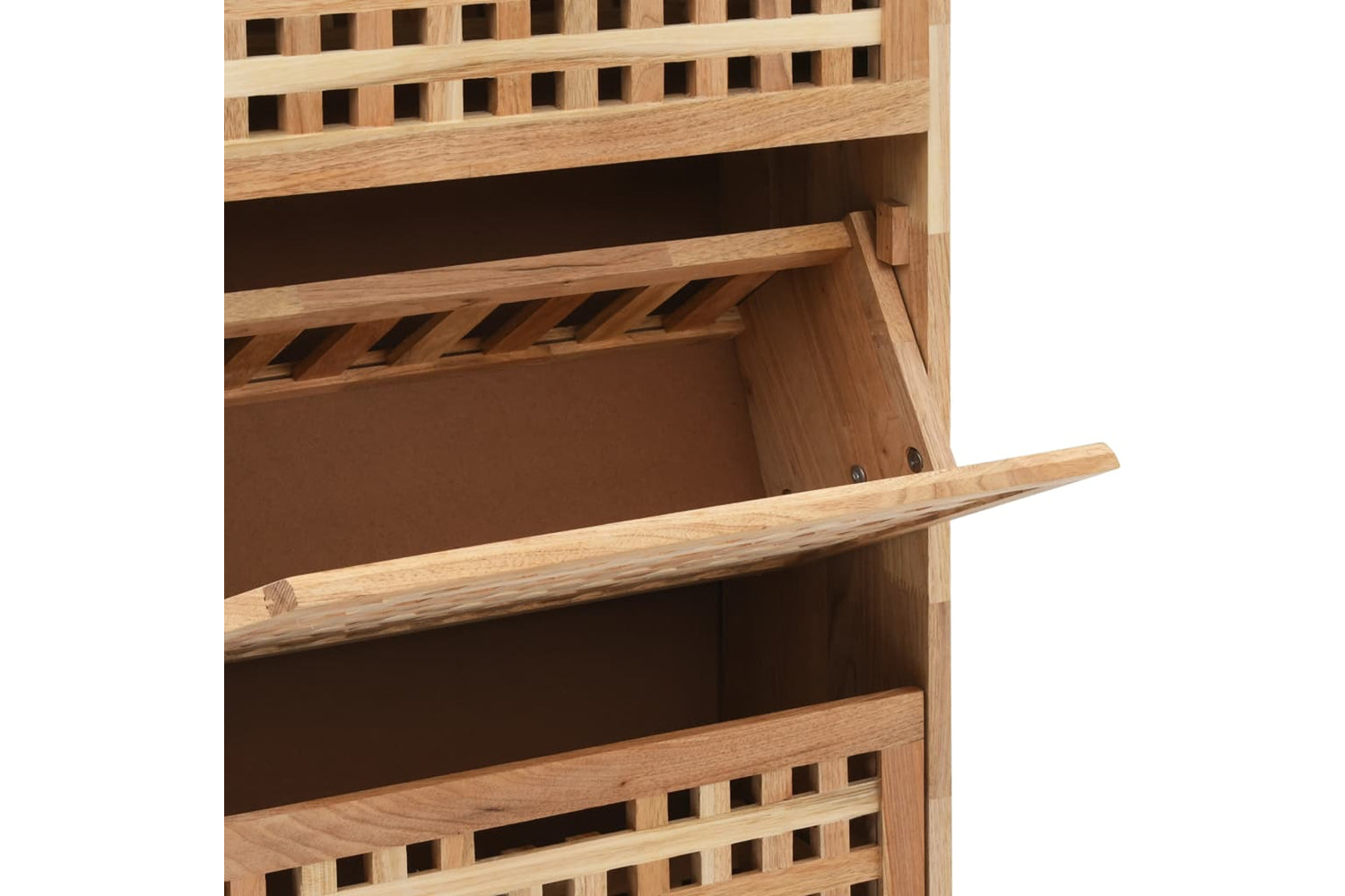 vidaXL 247600 Shoe Storage Cabinet 55x20x104cm Solid Walnut Wood-7