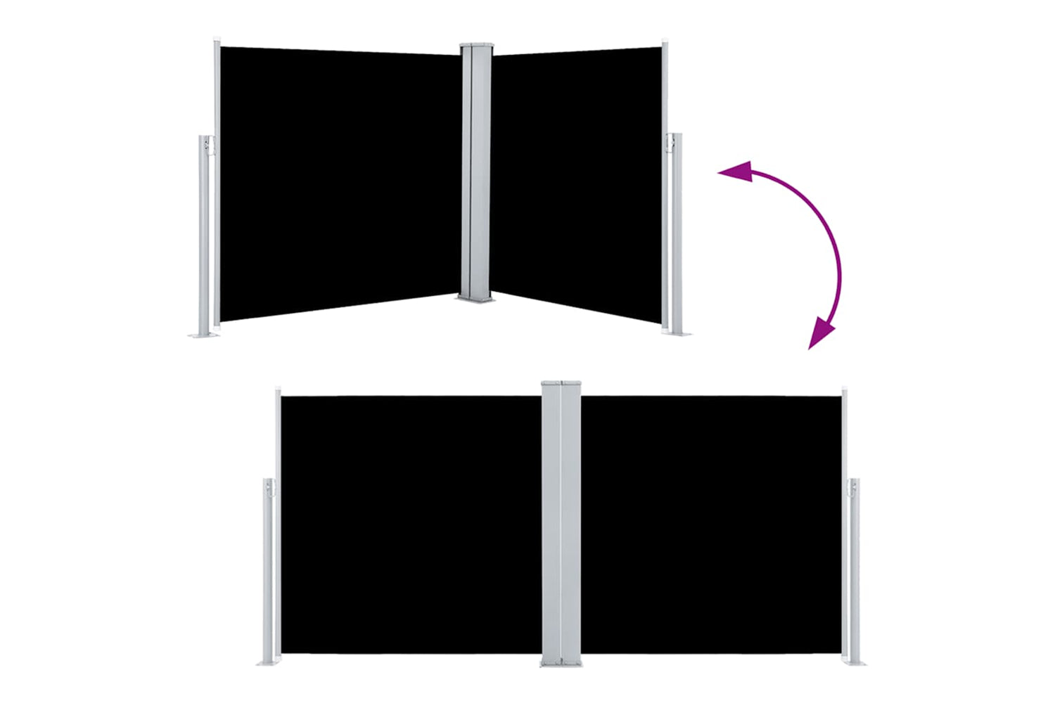 vidaXL 48442 Retractable Side Awning Black 100x600cm-4