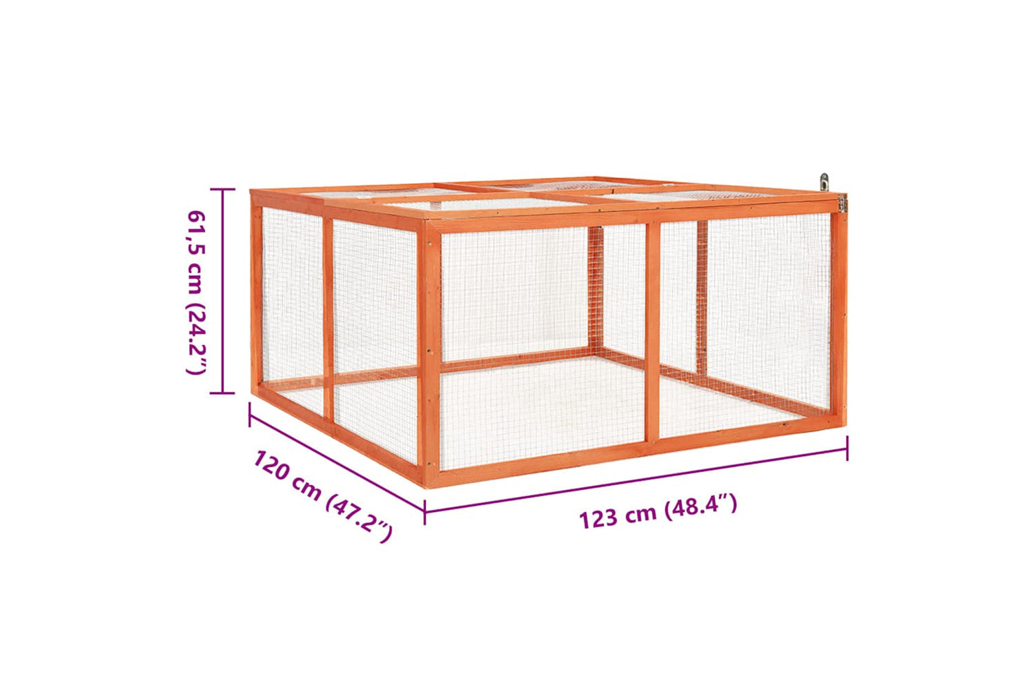 vidaXL 170876 Rabbit Hutch 124x120x60cm Solid Firwood-7