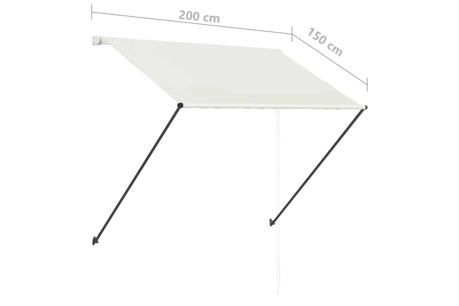 vidaXL 145923 Retractable Awning With Led 200x150cm Cream-8