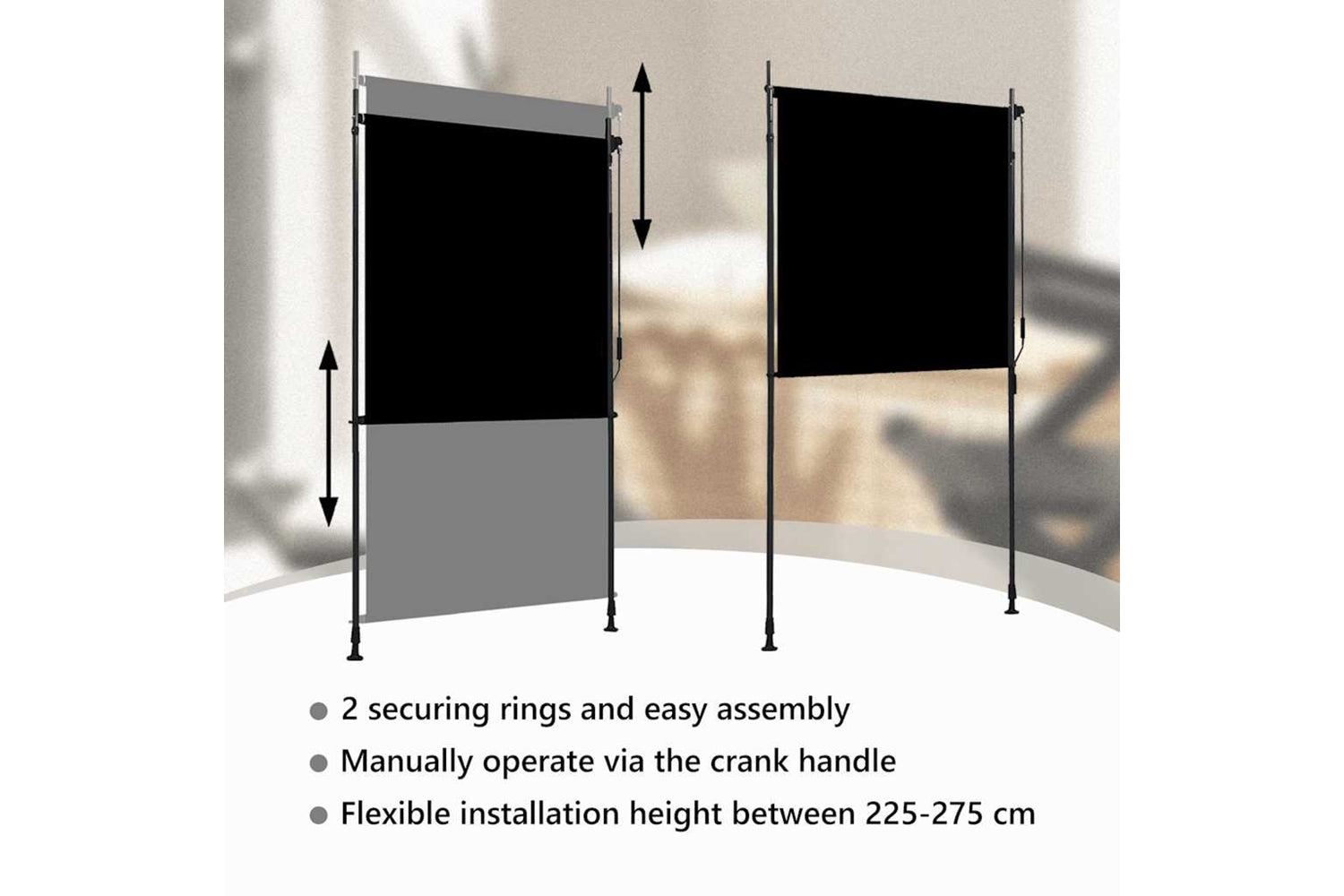 Vidaxl Outdoor Roller Blind 120x270 Cm Anthracite-9