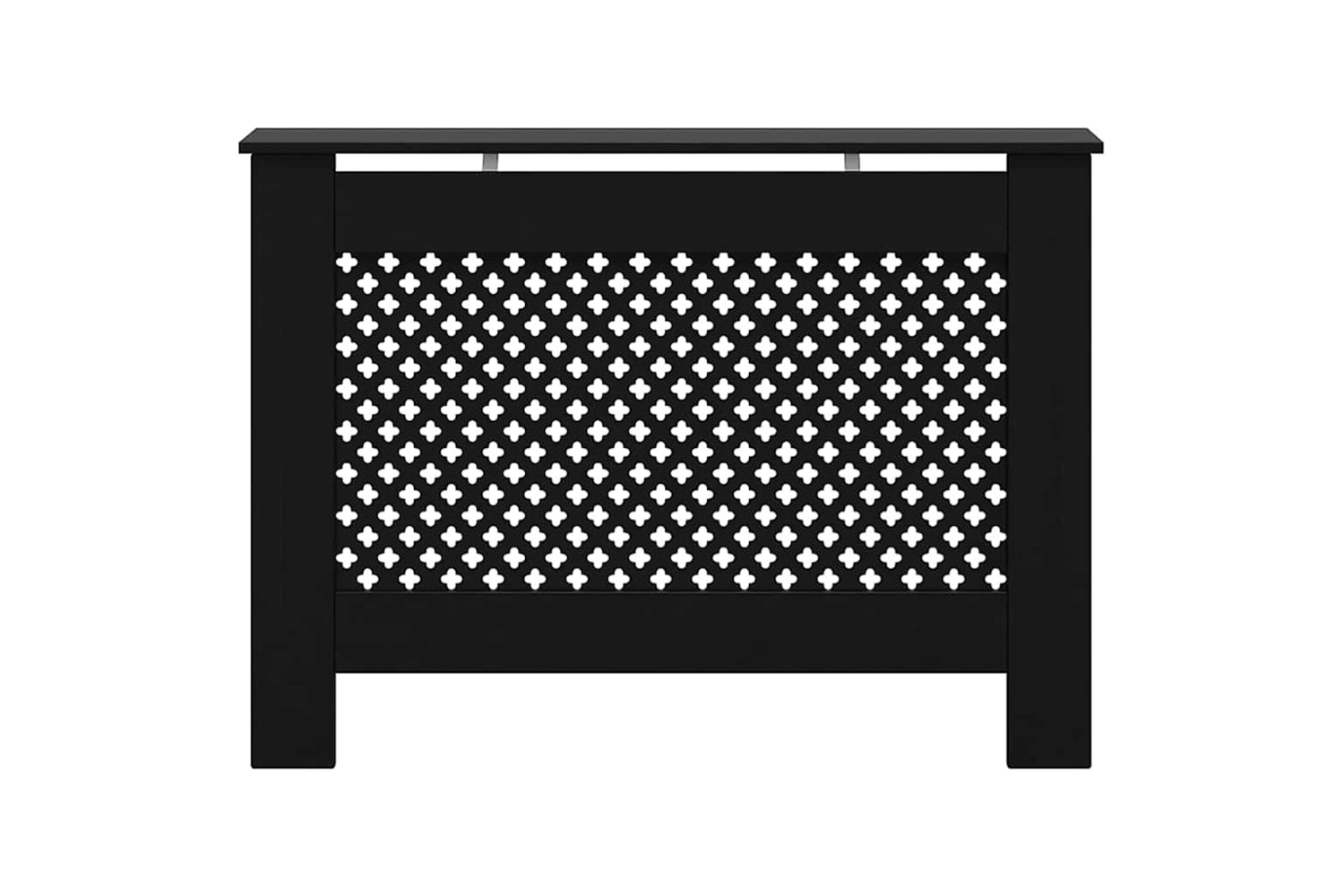 vidaXL Radiator Cover Black 112x19x81.5cm Mdf-3