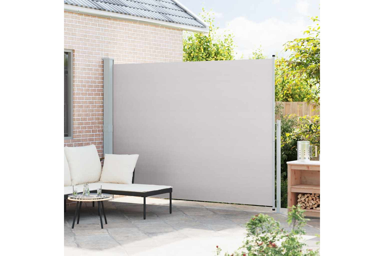 vidaXL 313425 Patio Retractable Side Awning 220x300cm Grey-2