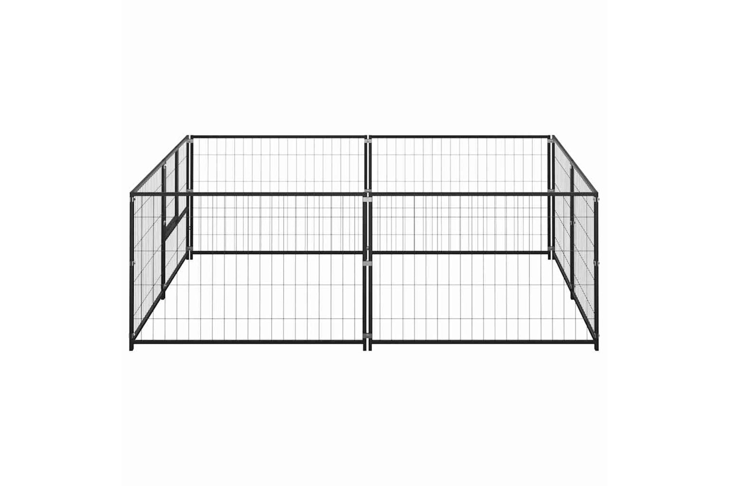 Vidaxl 3082109 Dog Kennel Black 4 M2 Steel-4
