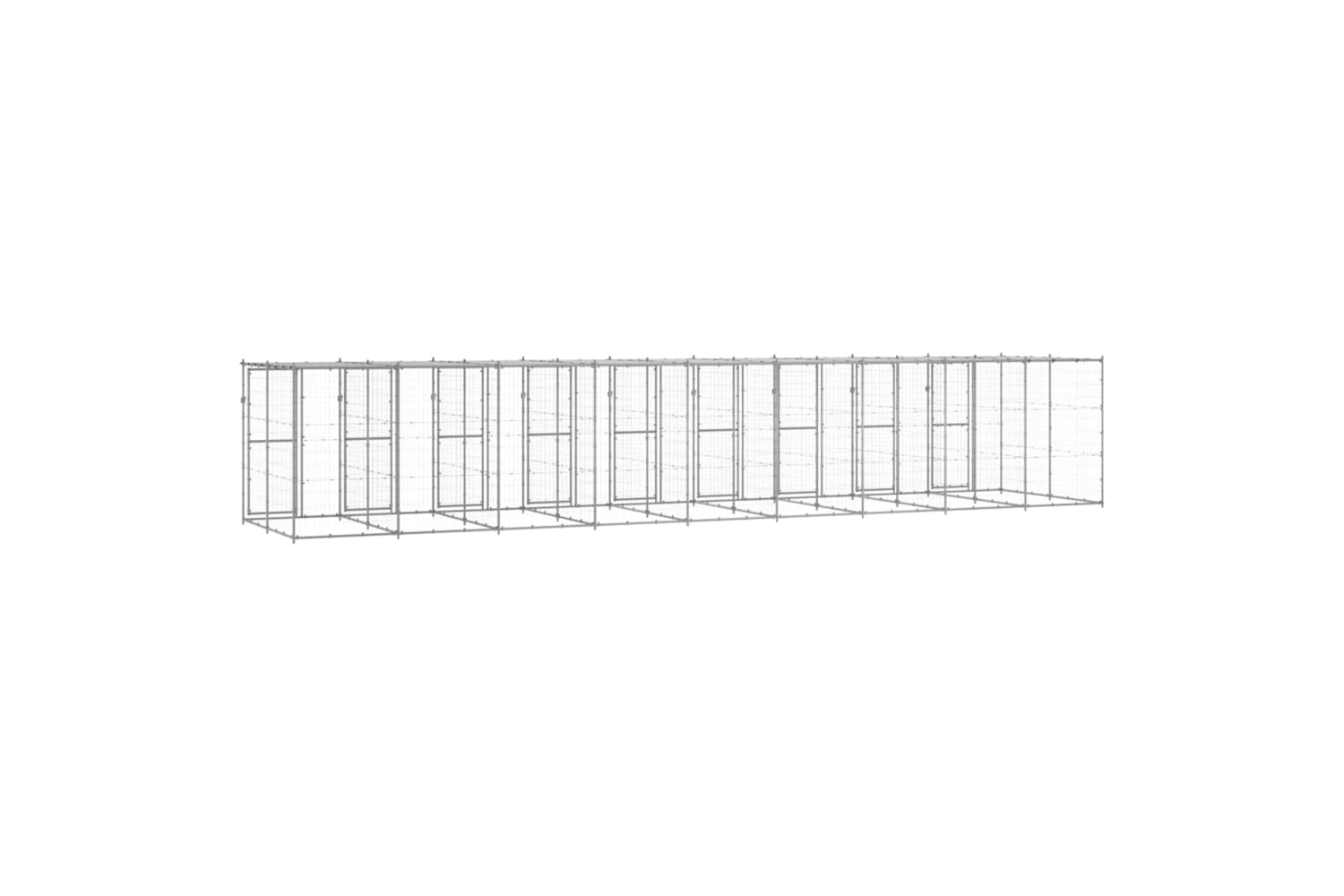 Vidaxl 3082278 Outdoor Dog Kennel Galvanised Steel With Roof 21.78 M2-4
