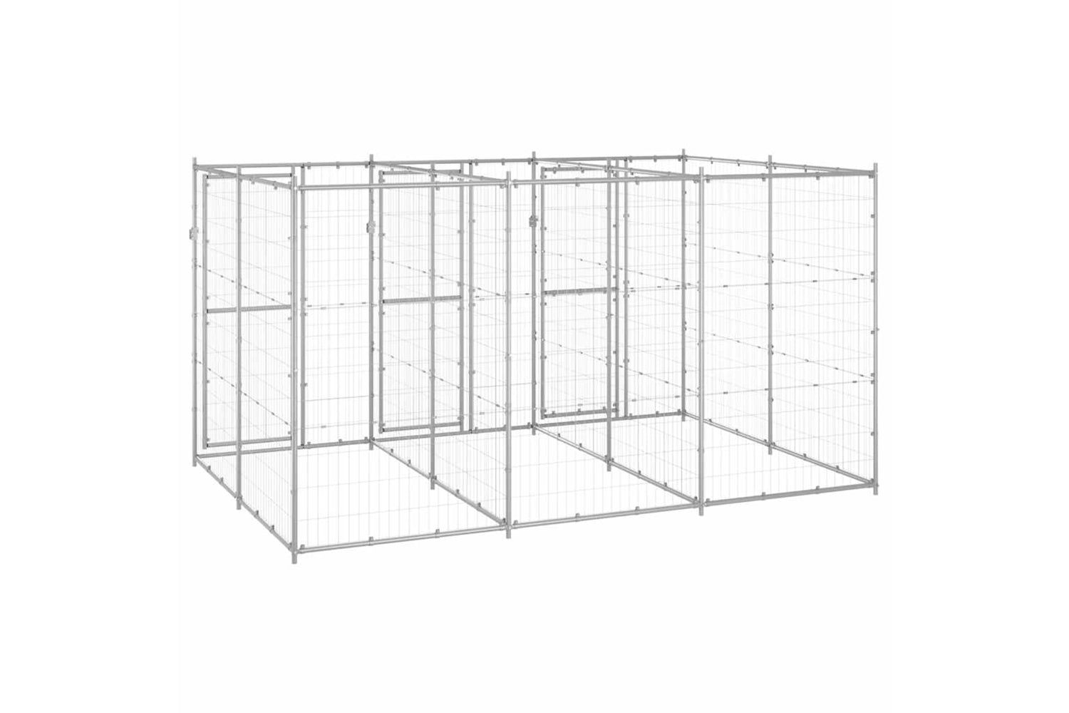 Vidaxl 3082283 Outdoor Dog Kennel Galvanised Steel 7.26 M2-4