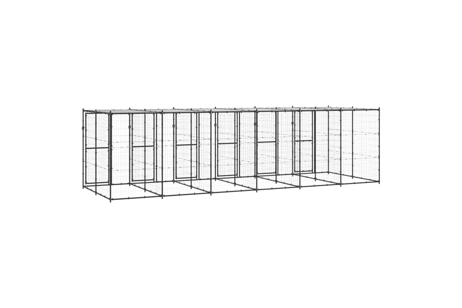 Vidaxl 3082253 Outdoor Dog Kennel Steel With Roof 14.52 M2-4