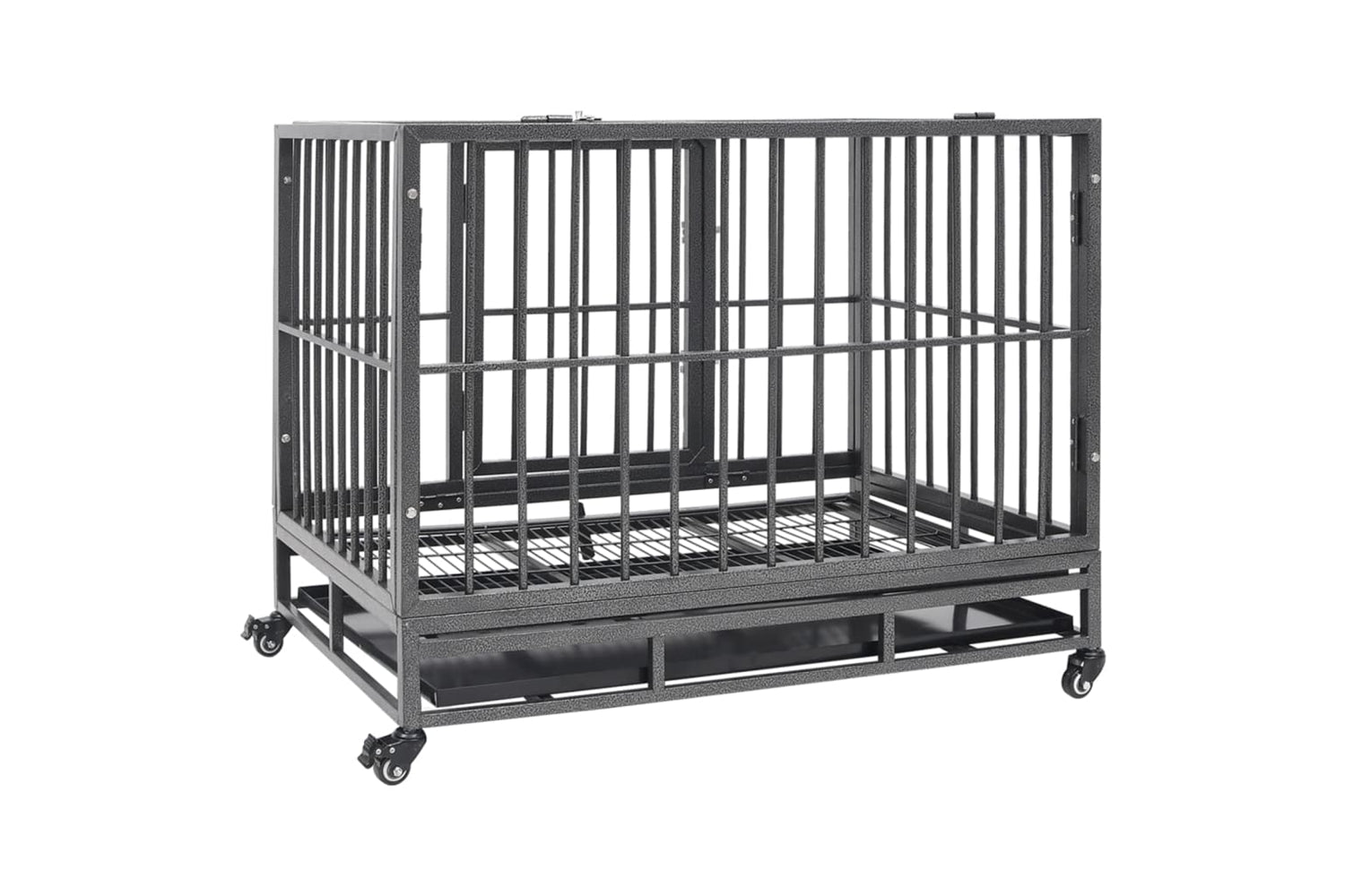 vidaXL 171491 Dog Cage With Wheels Steel 92x62x76cm-4