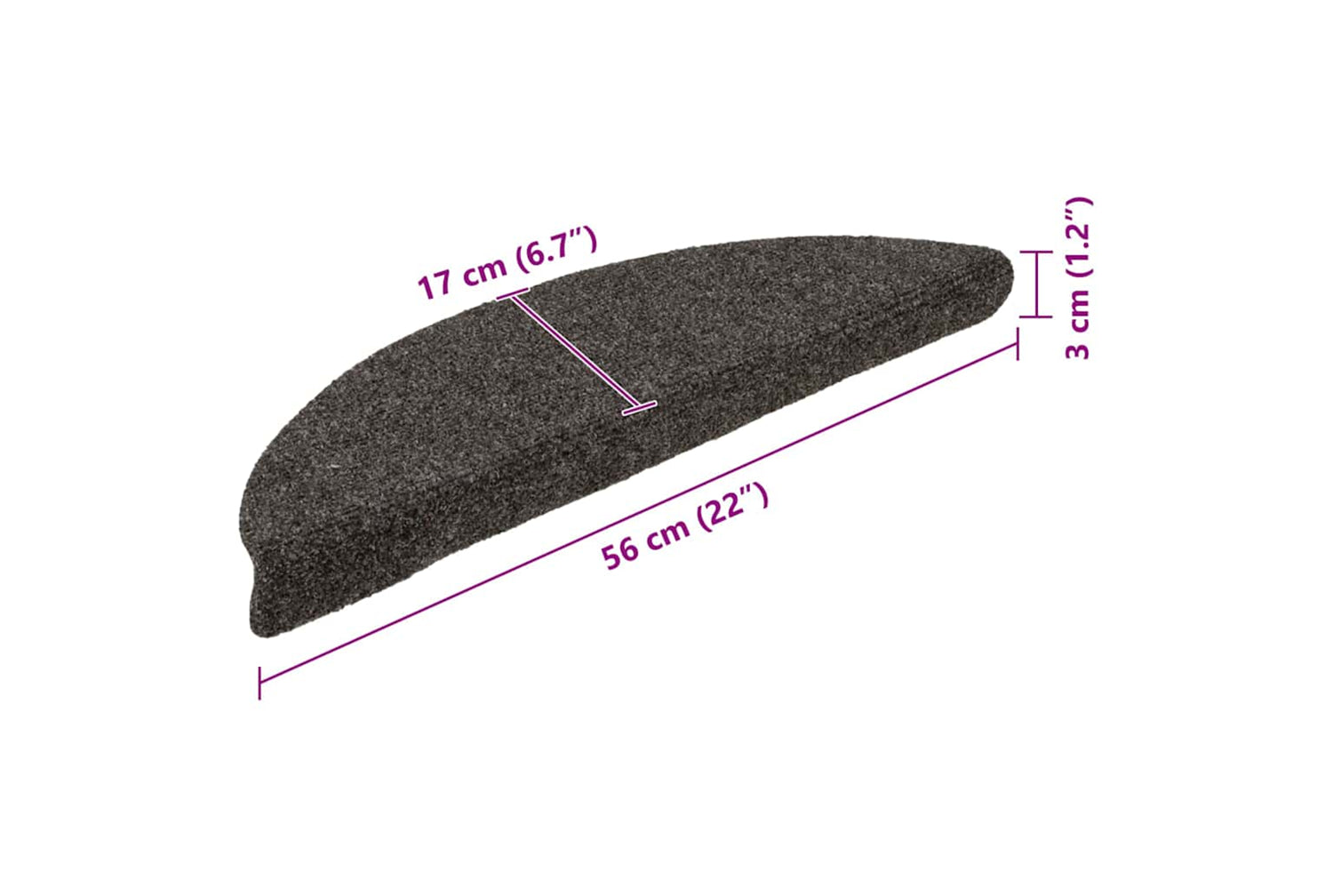 Vidaxl Self-adhesive Stair Mats 10pcs Anthracite 56x17x3cm Needle Punch-8