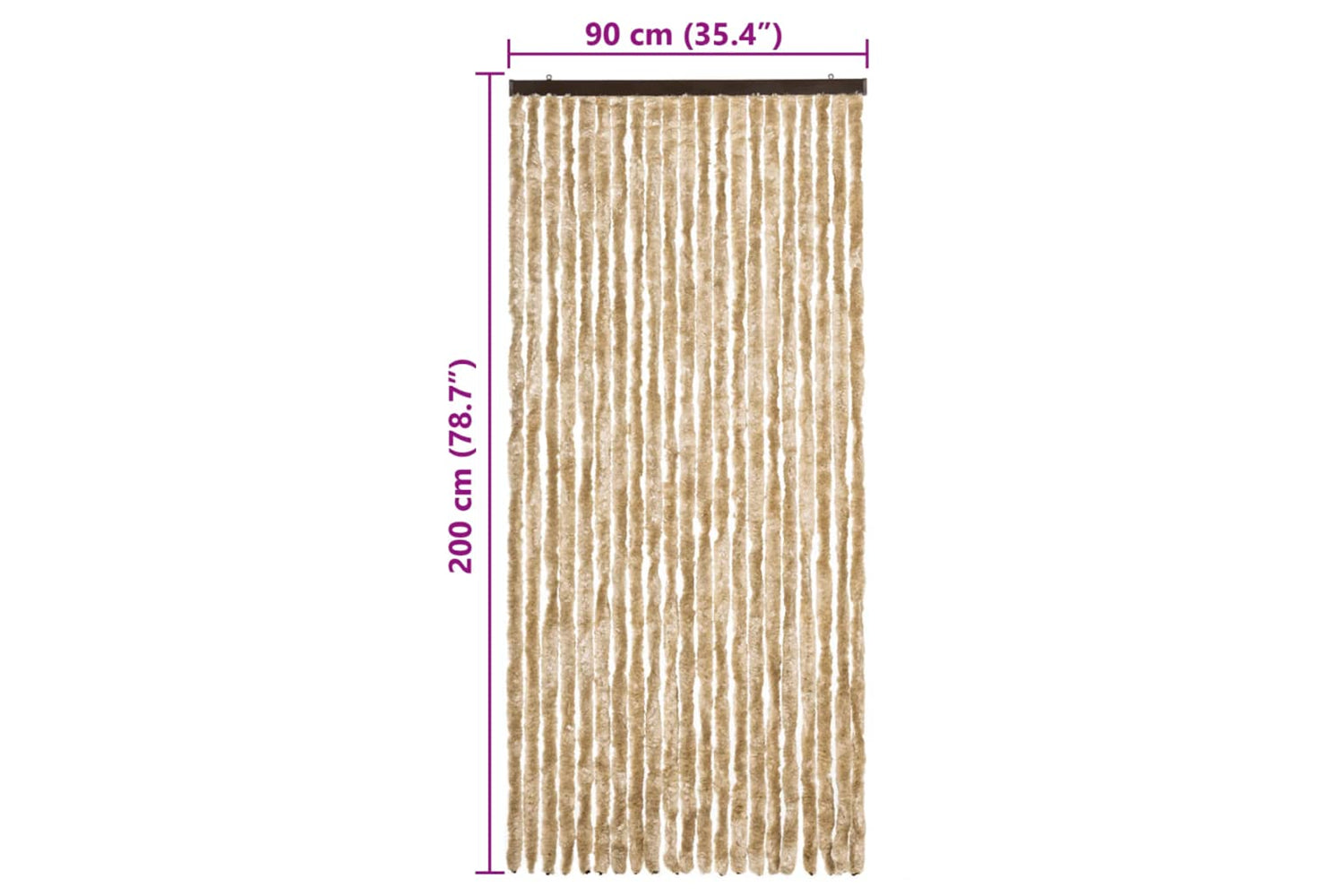 vidaXL Insect Curtain Beige 90x200cm Chenille-6