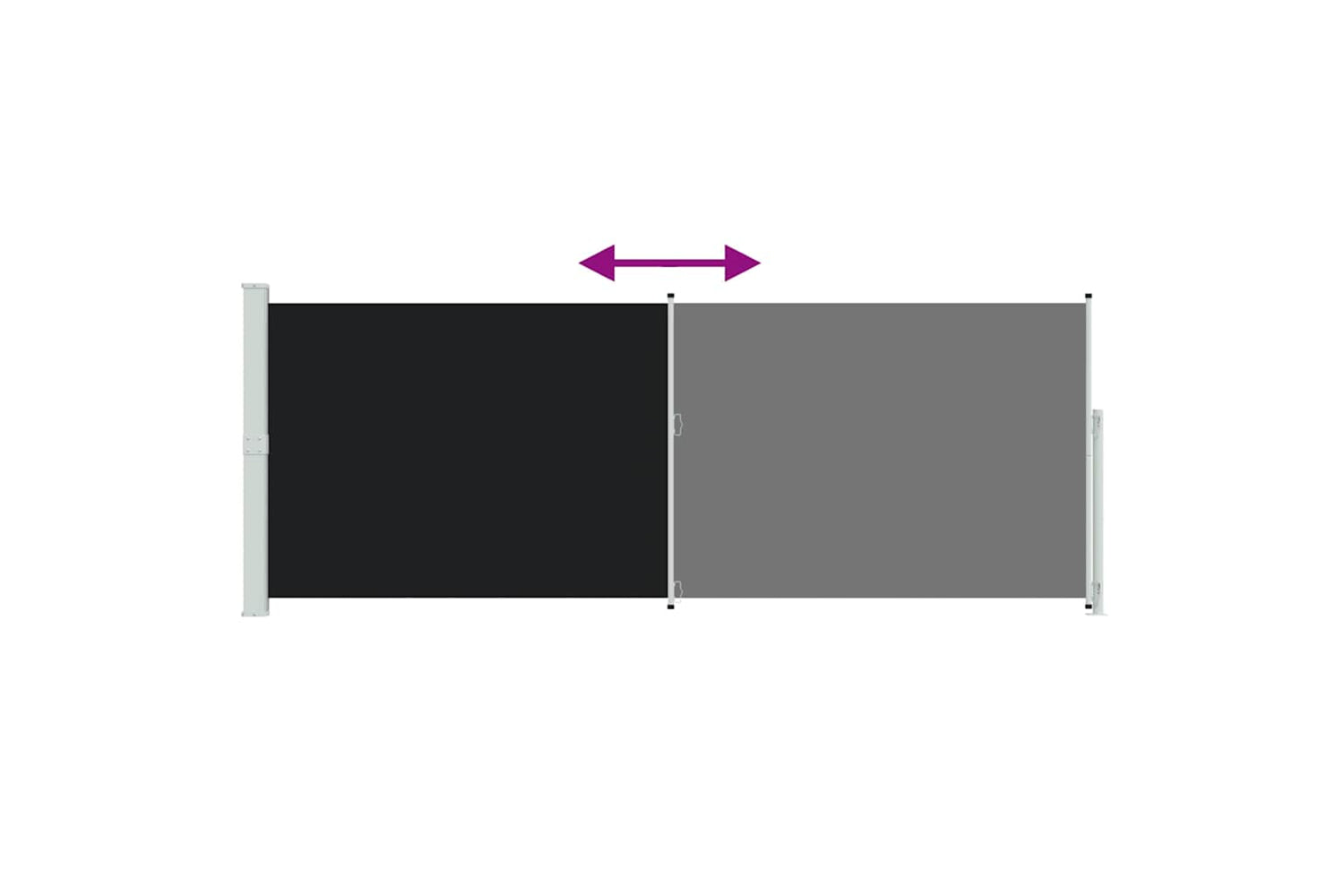 vidaXL 313405 Patio Retractable Side Awning 180x500cm Black-6