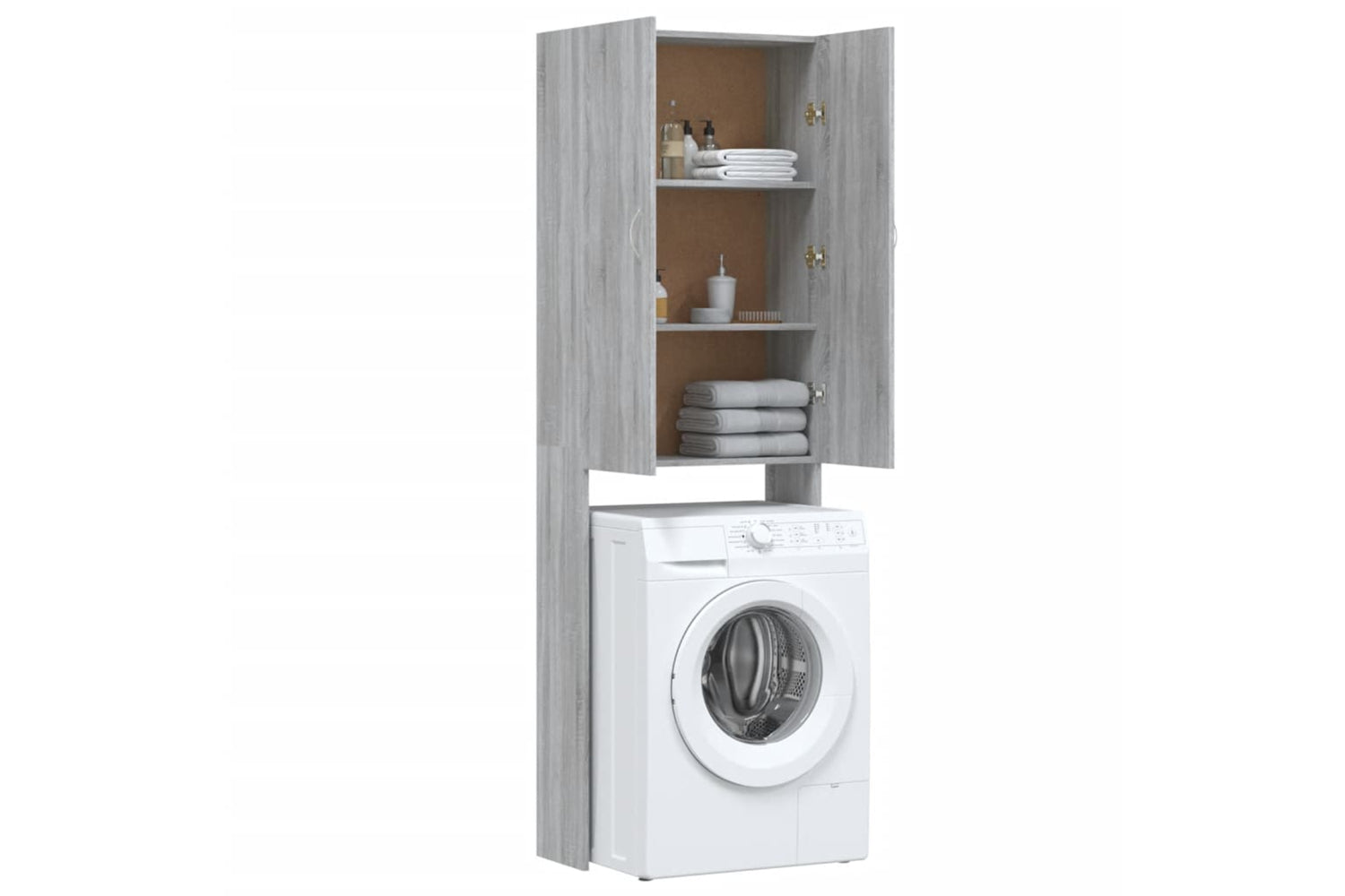 vidaXL Washing Machine Cabinet Grey Sonoma 64x25.5x190cm-4