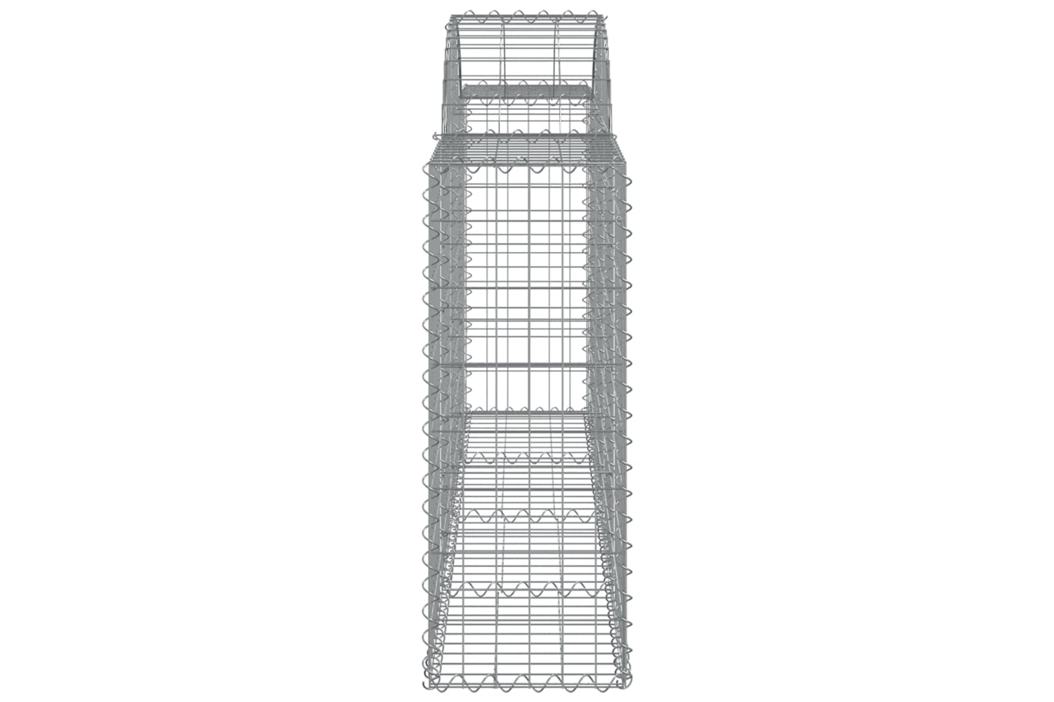 vidaXL 3146099 Arched Gabion Baskets 12 Pcs 200x30x80/100cm Galvanised Iron-4
