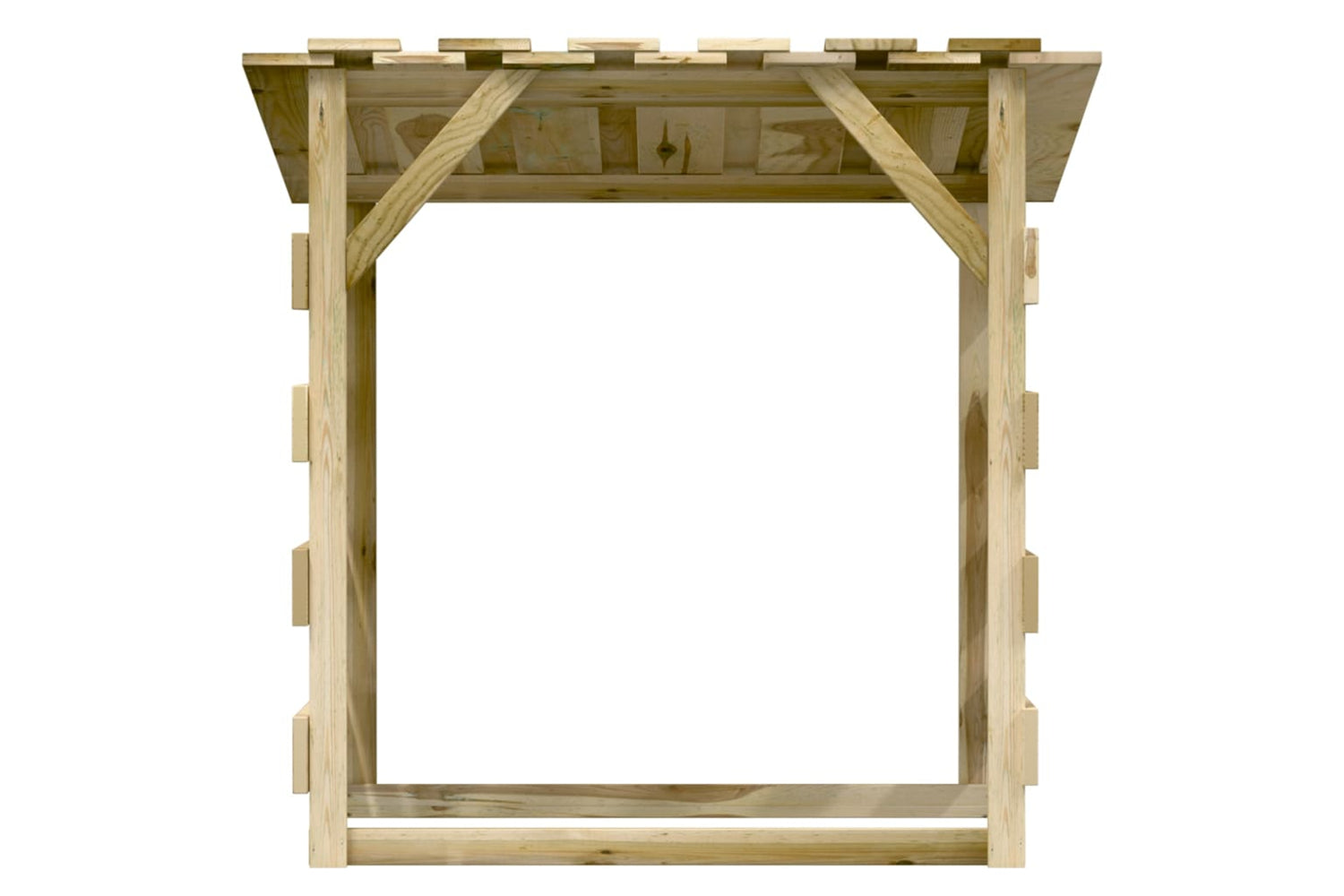 vidaXL 3096645 Pergolas With Roofs 3 Pcs 100x90x100cm Impregnated Pinewood-3
