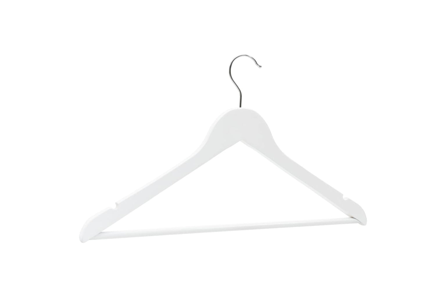 Vidaxl 289916 100 Pcs Clothes Hanger Set Non-slip White Hardwood-5