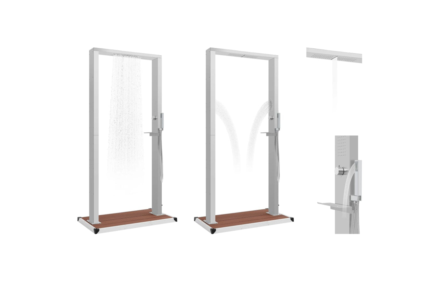Vidaxl 3051293 Outdoor Shower With Tray Wpc Stainless Steel-3