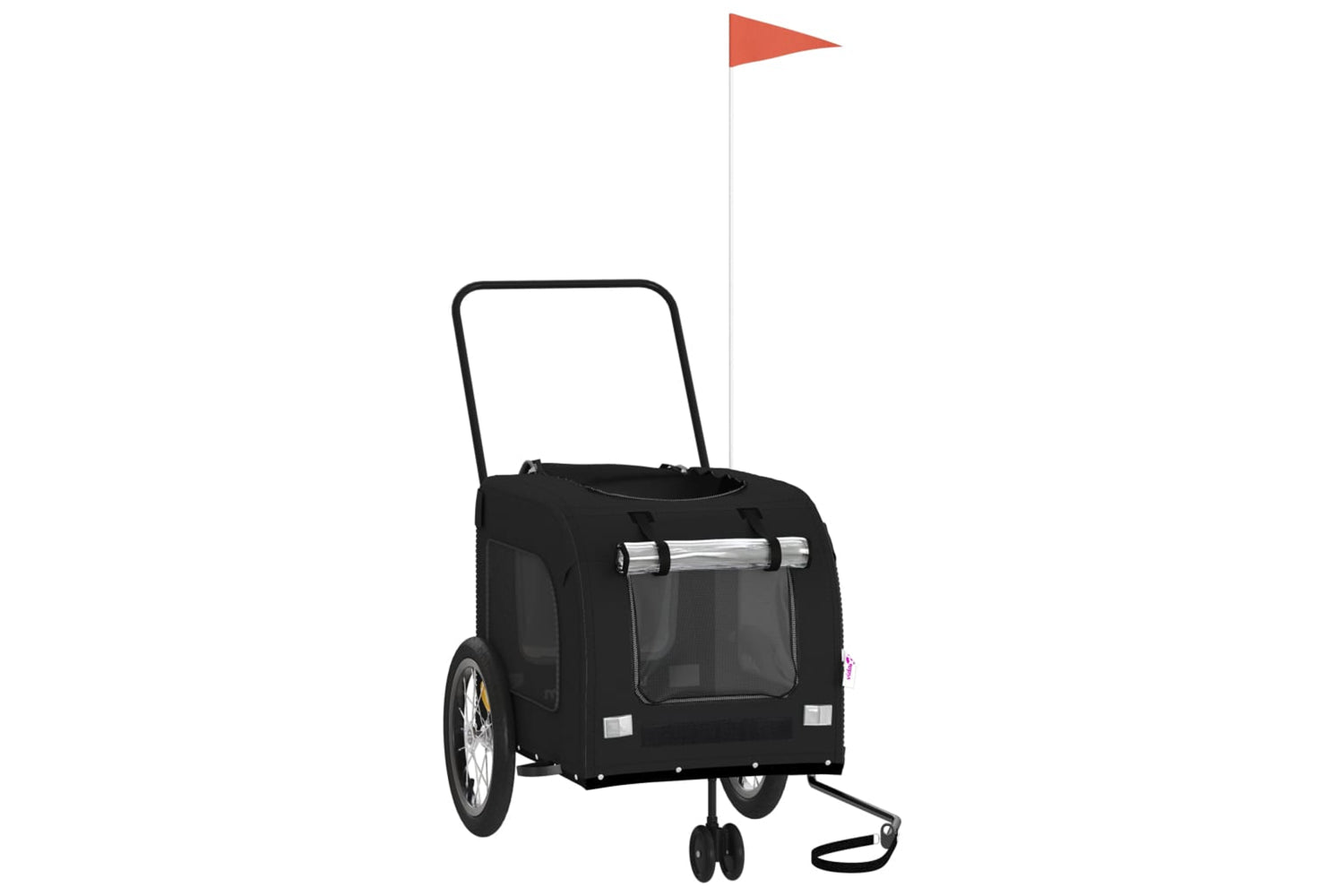 Vidaxl 93856 Pet Bike Trailer Black Oxford Fabric And Iron-2