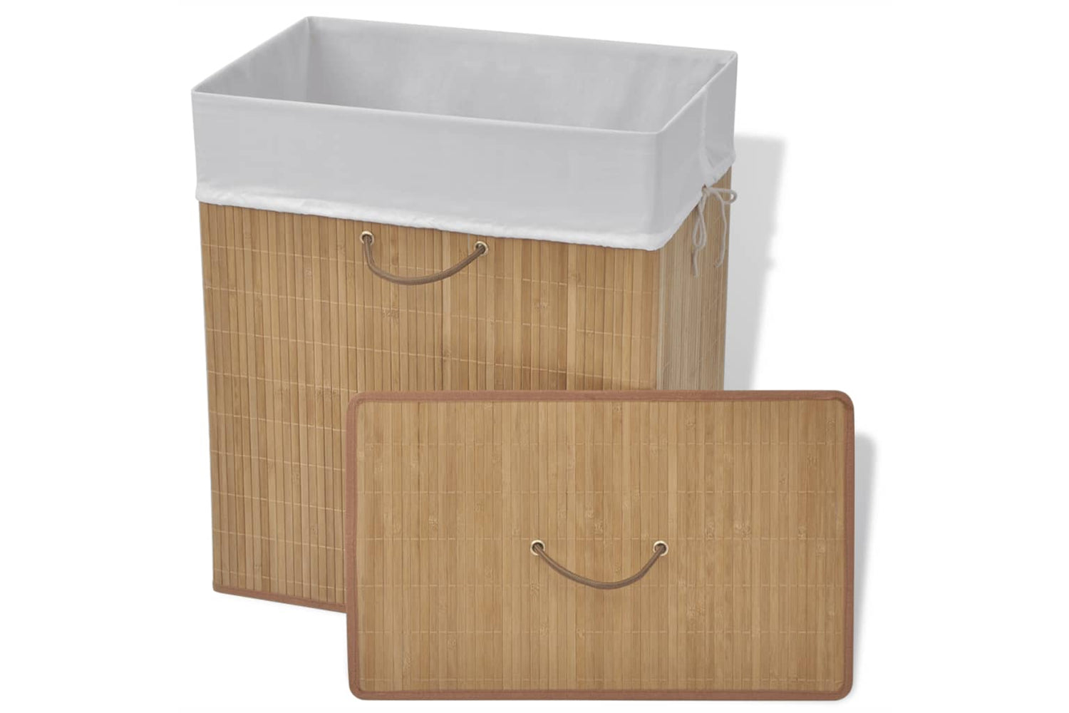 Vidaxl Bamboo Laundry Bin Rectangular Natural-2