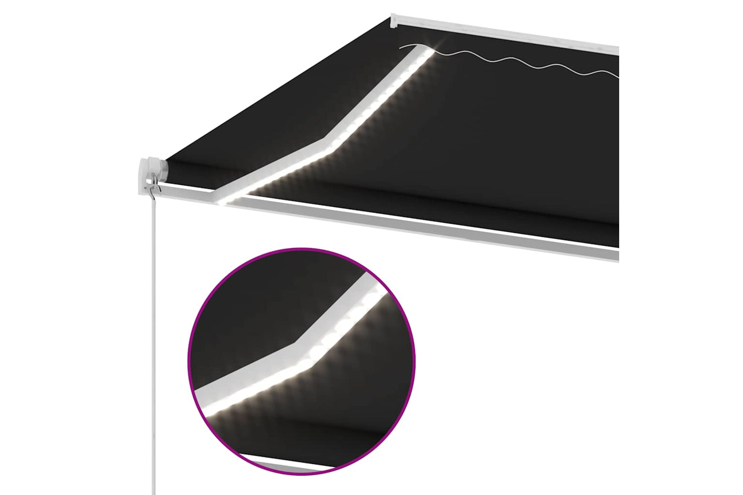 vidaXL 3069624 Manual Retractable Awning With Led 400x350cm Anthracite-6