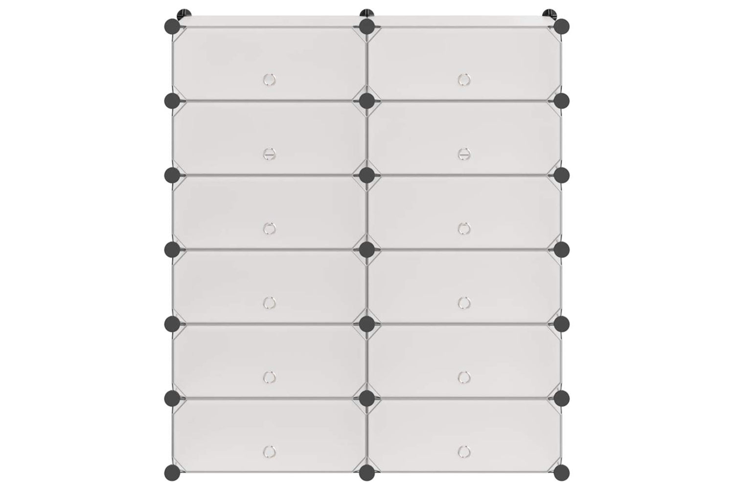 Vidaxl 244921 Interlocking Shoe Organiser With 12 Compartments White-3