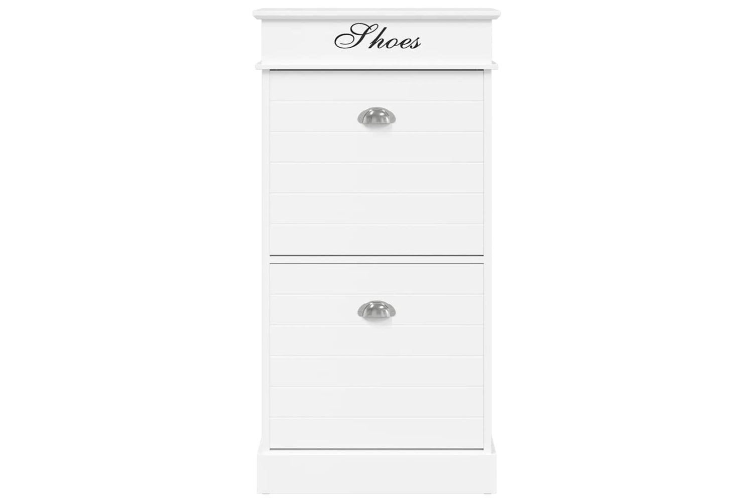 vidaXL 284089 Shoe Cabinet White 50x28x98cm Paulownia Wood-3