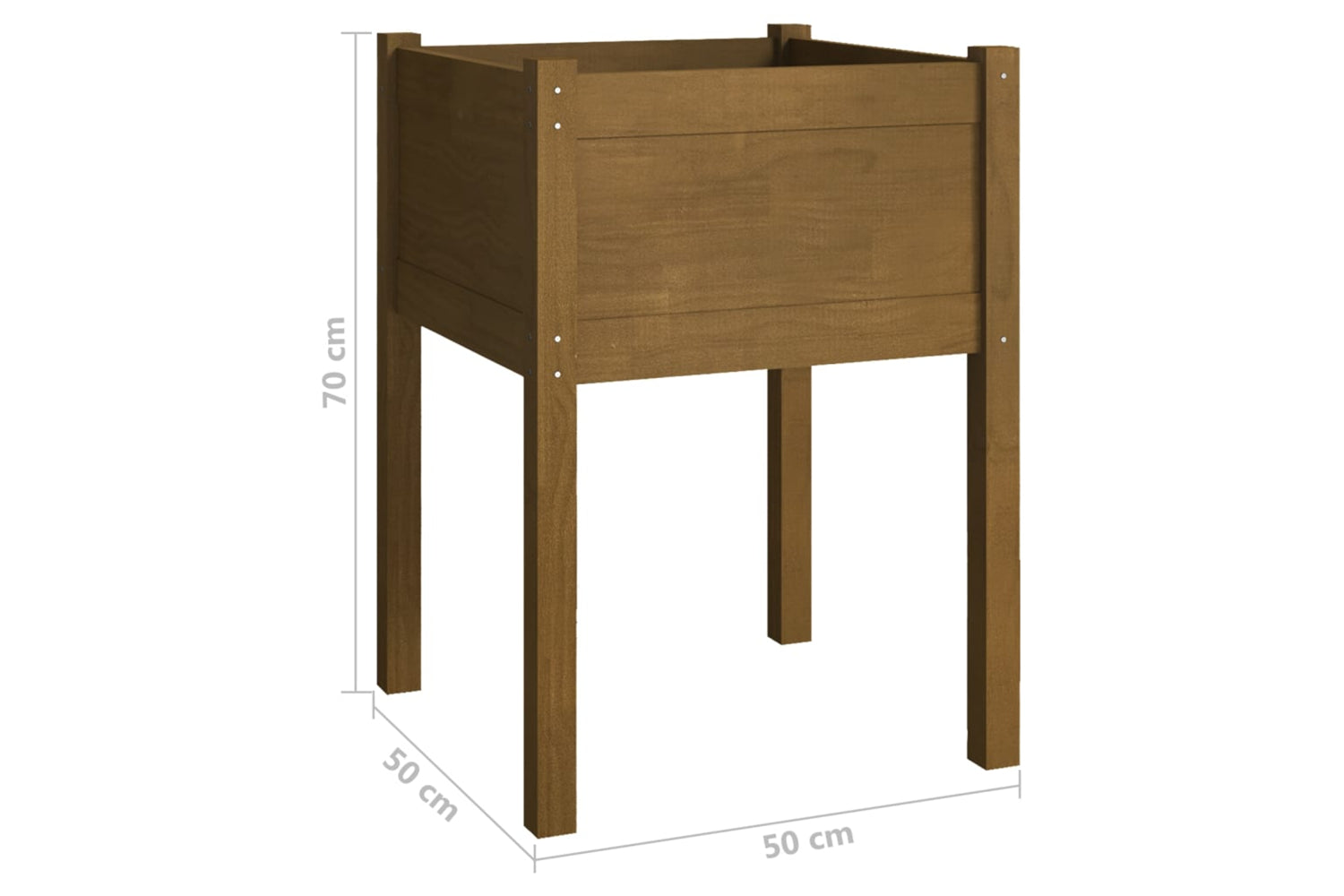 vidaXL 810805 Garden Planter Honey Brown 50x50x70cm Solid Pinewood-6