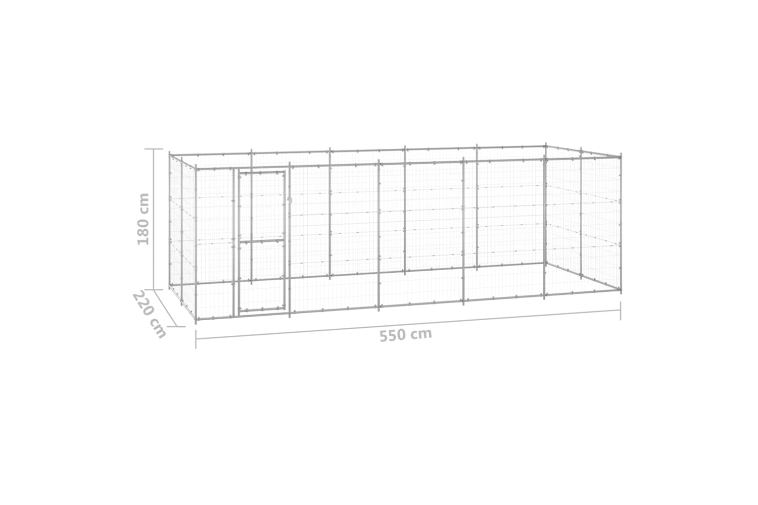 Vidaxl 3082309 Outdoor Dog Kennel Galvanised Steel 12.1 M2-6