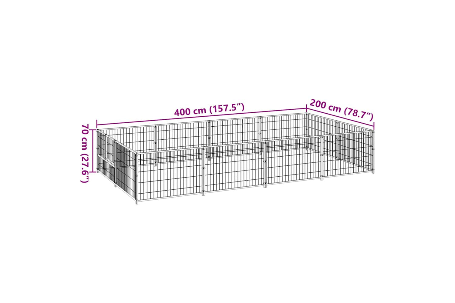 Vidaxl 3082111 Dog Kennel Black 8 M2 Steel-6