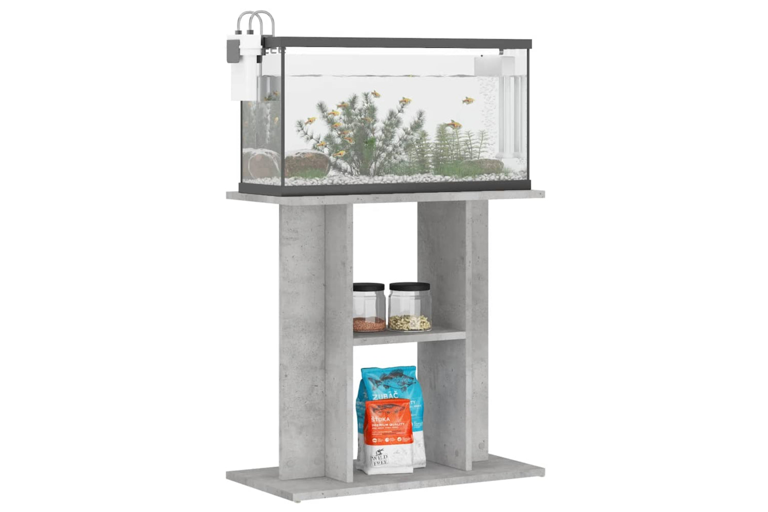 vidaXL 833571 Aquarium Stand Concrete Grey 60x30x60cm Engineered Wood-2
