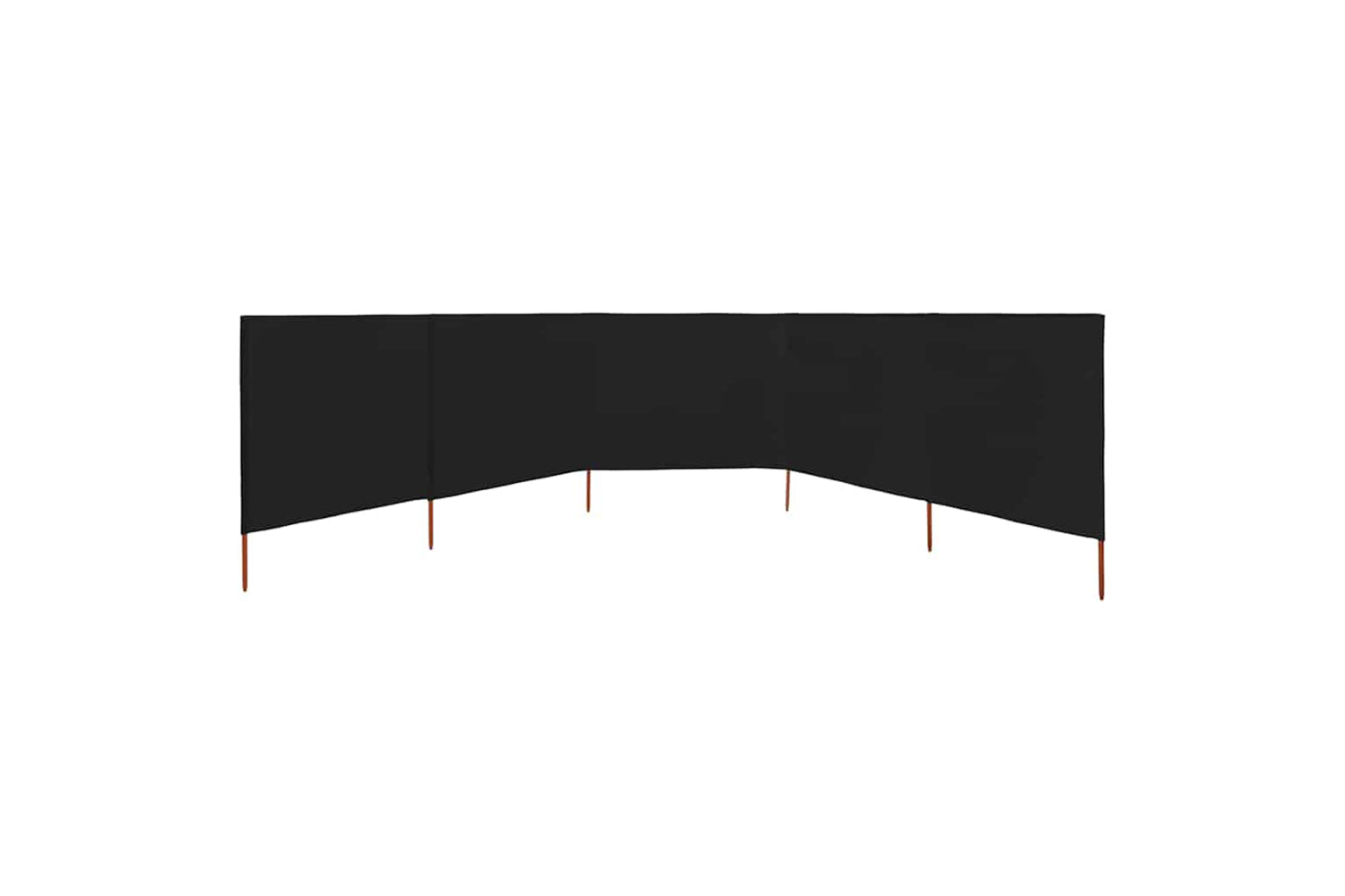 vidaXL 47170 5-panel Wind Screen Fabric 600x160cm Black-3