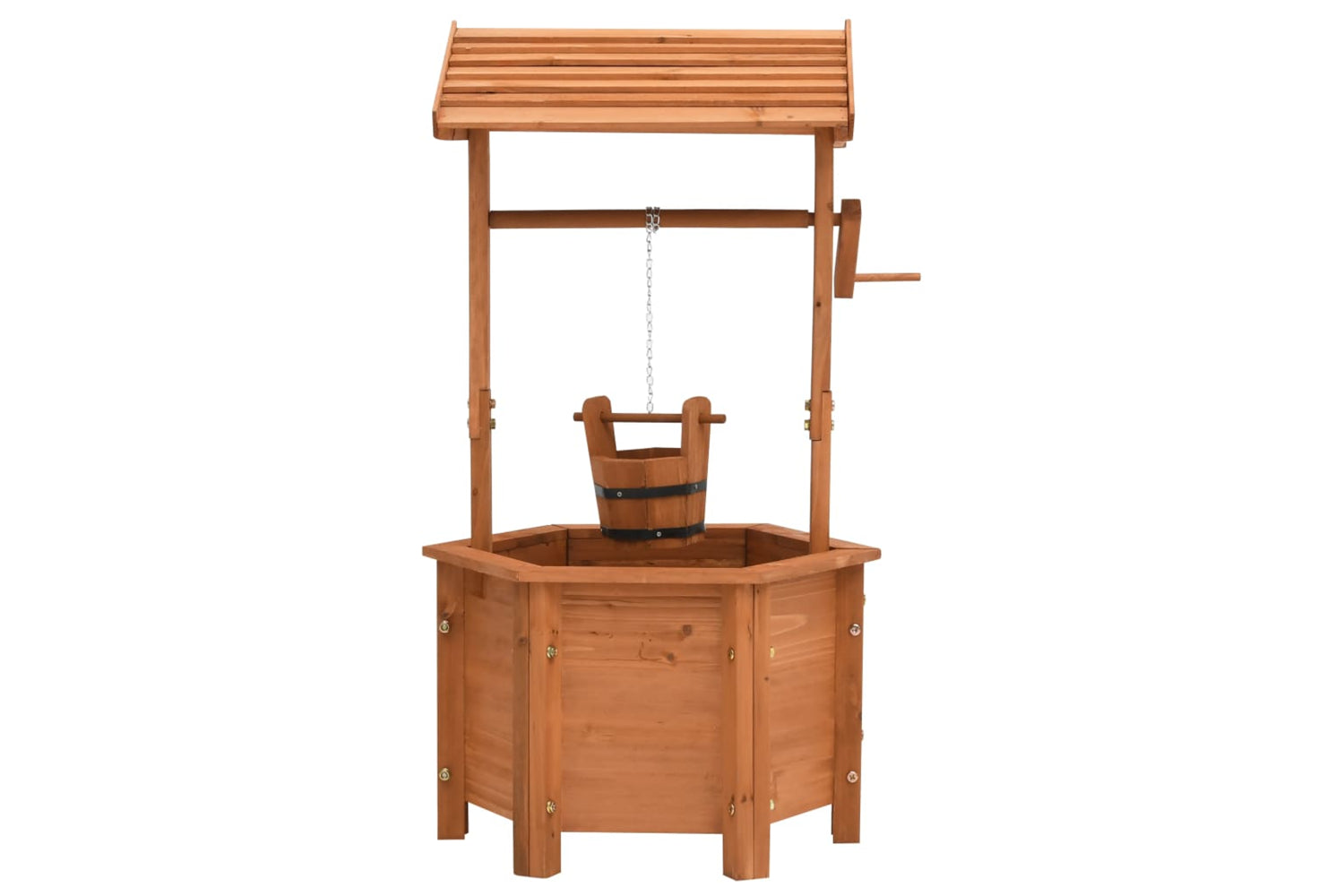 vidaXL 47238 Garden Wishing Well Planter 40x40x84cm Firwood-2