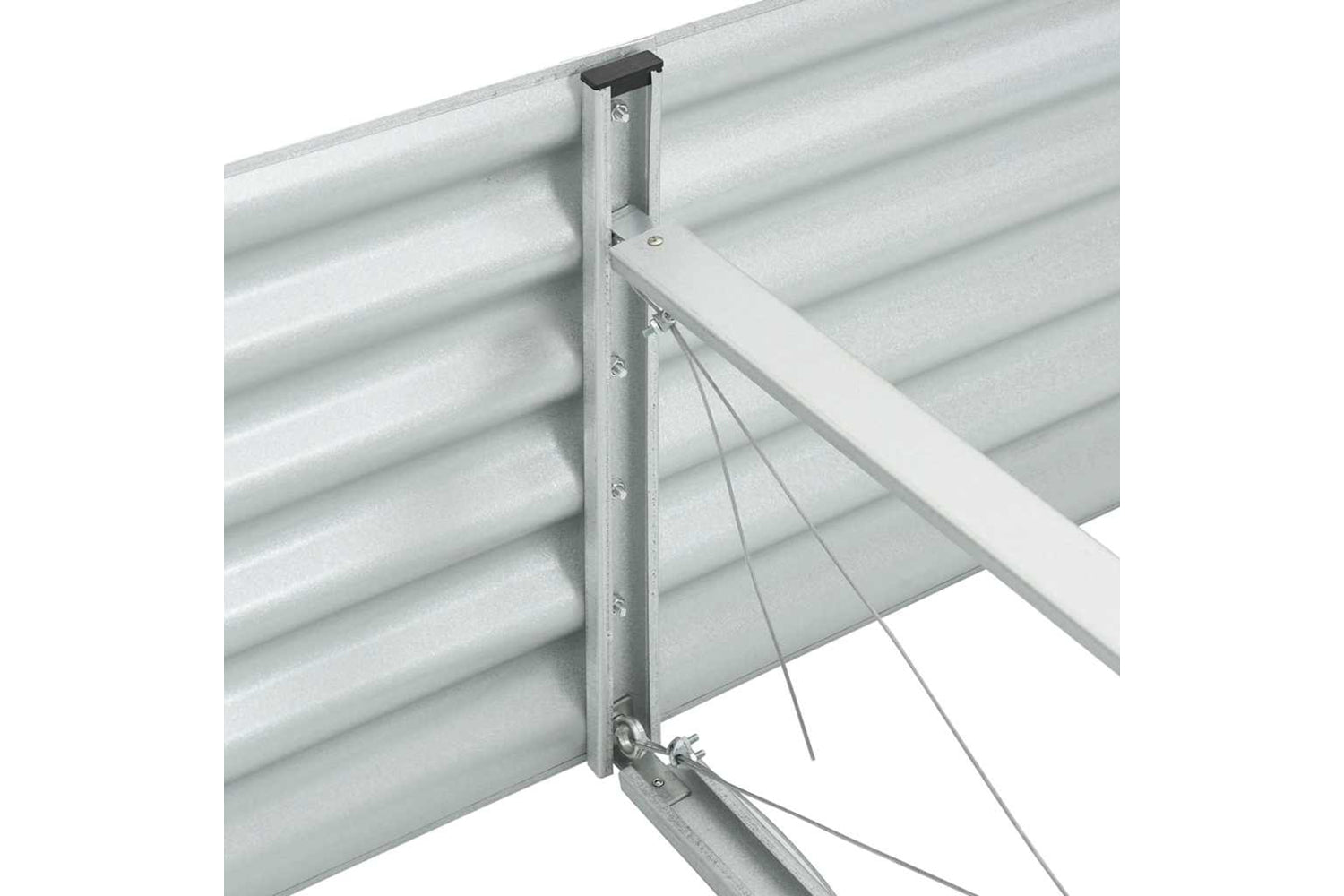 vidaXL Garden Raised Bed 320x80x44cm Galvanised Steel Silver-6