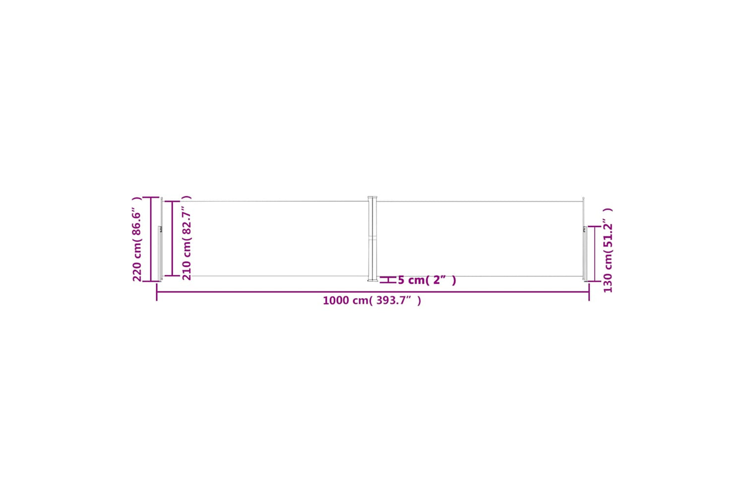 vidaXL 318050 Retractable Side Awning Anthracite 220x1000cm-7