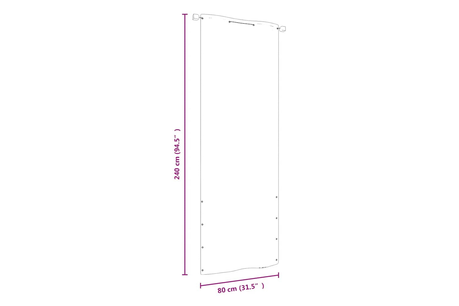 vidaXL 148543 Balcony Screen Red 80x240cm Oxford Fabric-5