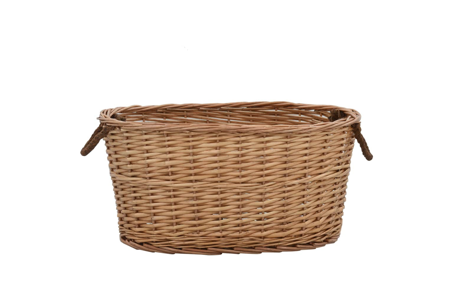 vidaXL Firewood Basket With Carrying Handles 58x42x29cm Natural Willow-2