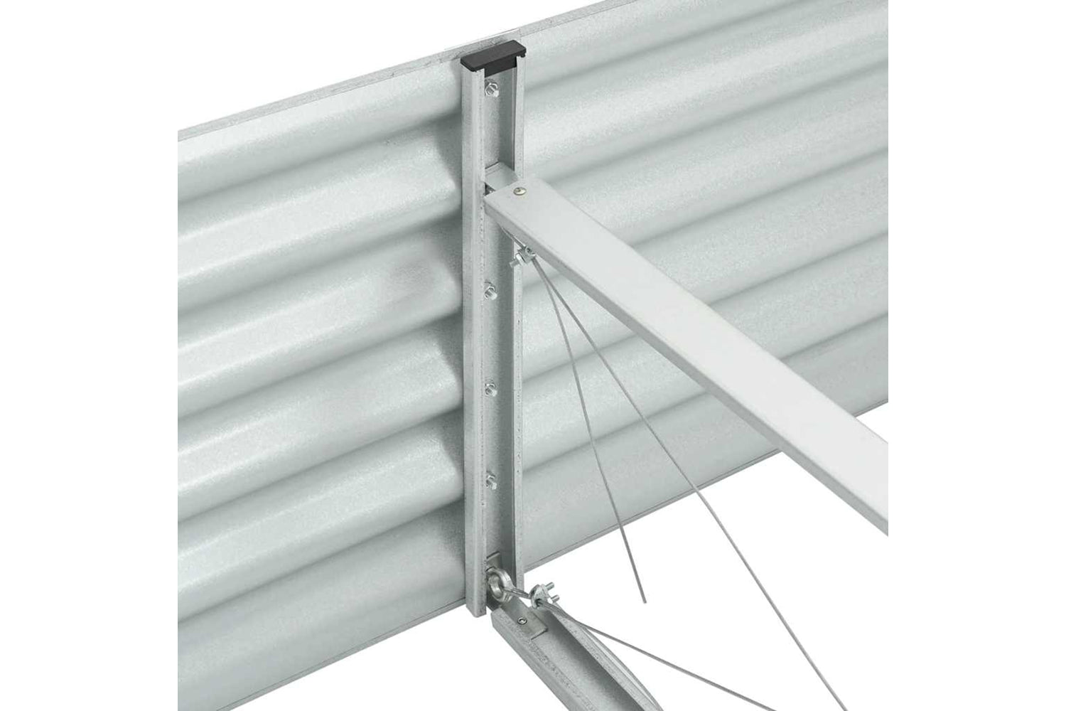 vidaXL 45516 Garden Raised Bed 400x80x44cm Galvanised Steel Silver-5