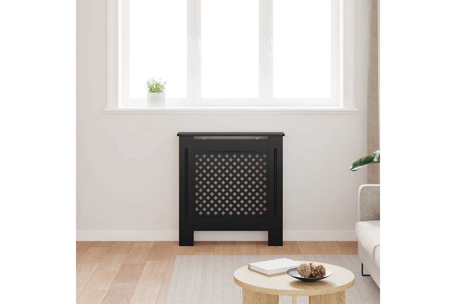 vidaXL Mdf Radiator Cover Black 78cm-2