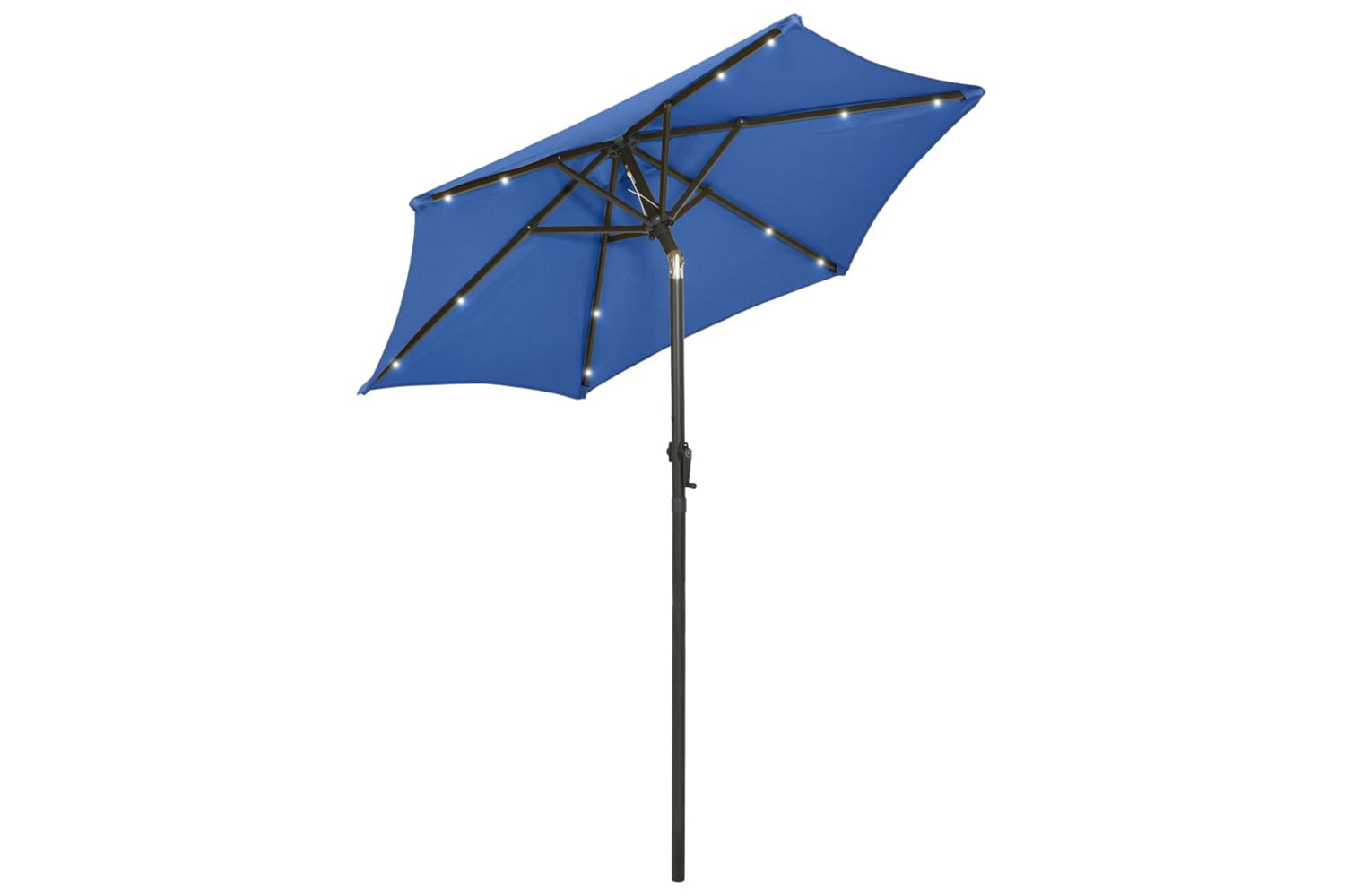 Vidaxl 313564 Parasol With Led Lights Azure Blue 200x211 Cm Aluminium-2