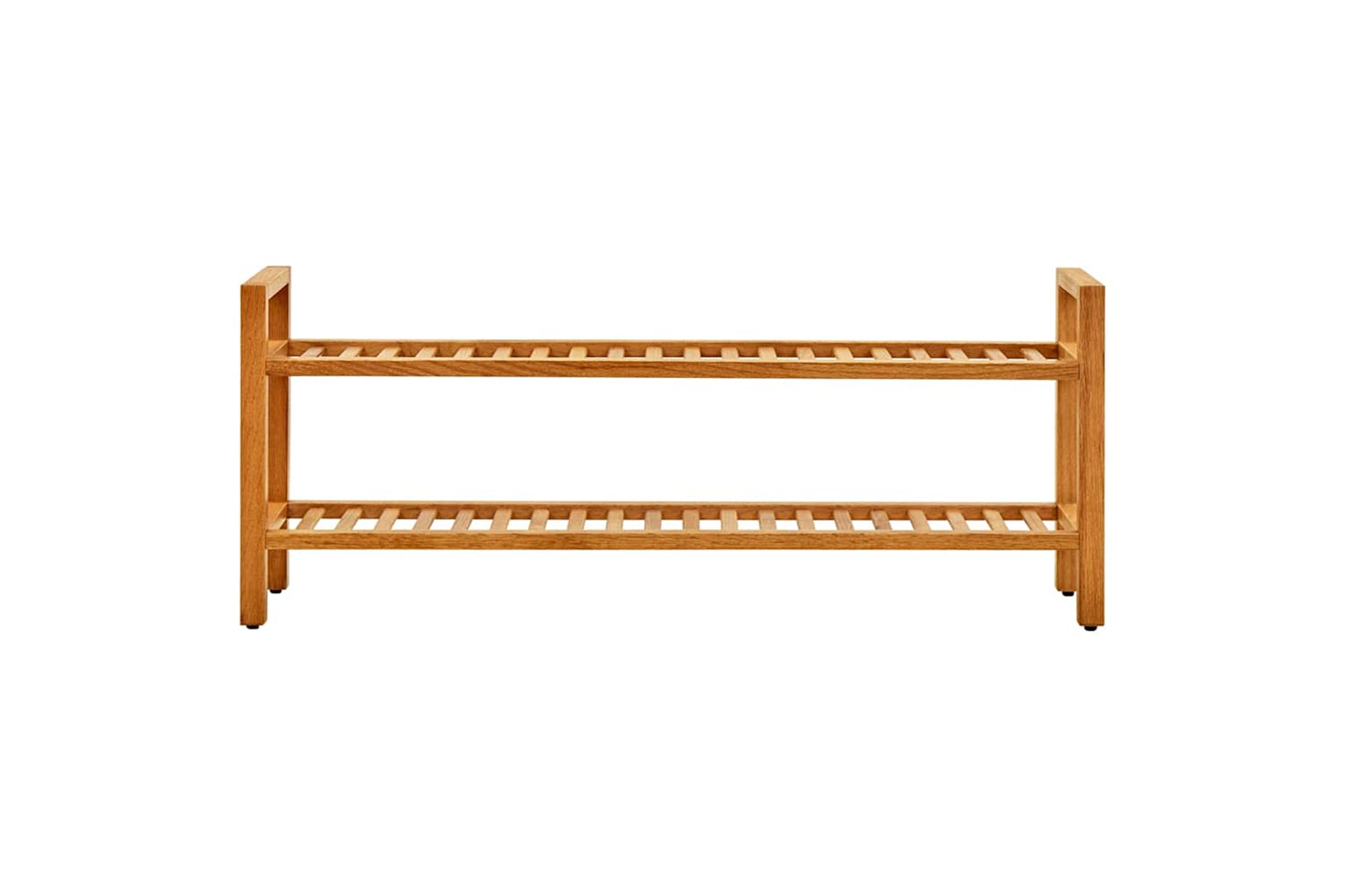 vidaXL 331748 Shoe Rack With 2 Shelves 100x27x40cm Solid Oak Wood-2